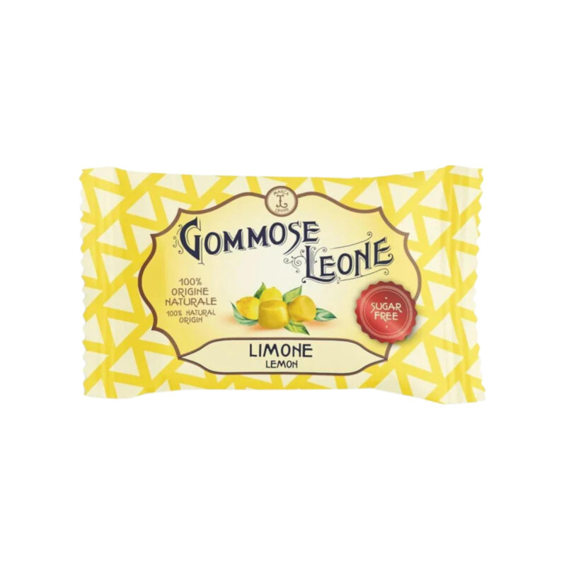 Caramelle Gommose - Pastiglie Leone - Sacchetto - Gusto Limone - Senza Zucchero - 3 x 35 g