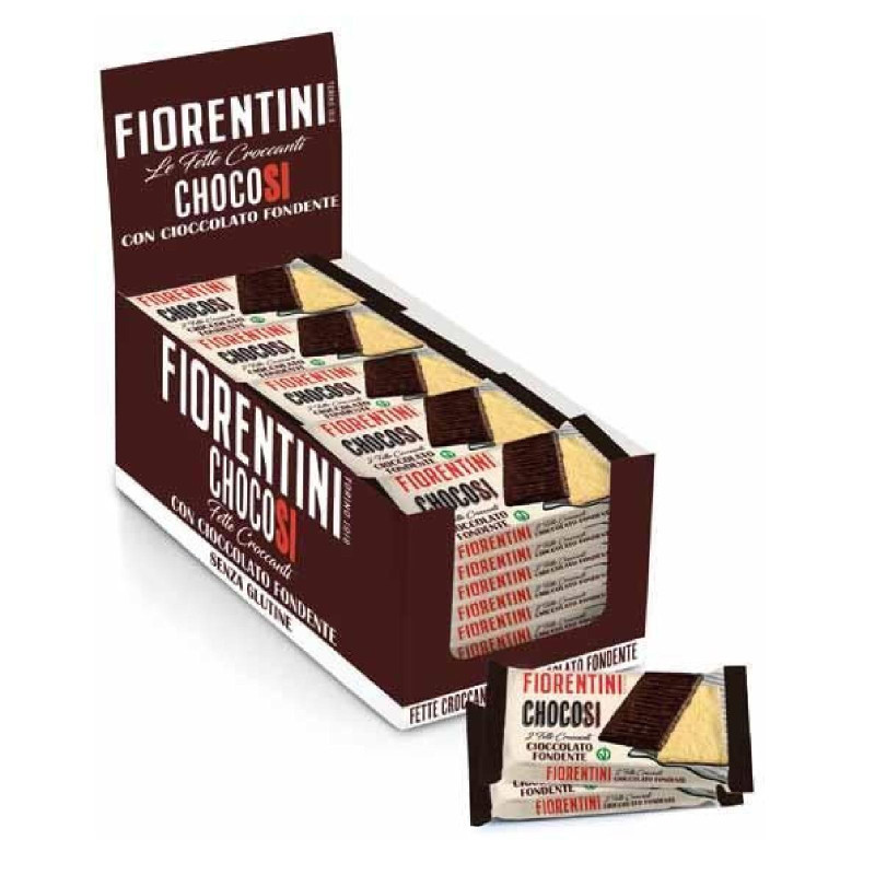 Fette Croccanti di Riso e Mais - Fiorentini - Choco Si - Cioccolato Fondente - 24 x 26 g