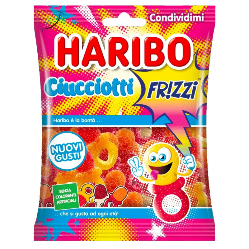 Caramelle Gommose - Haribo - Ciucciotti Frizzanti - 30 Confezioni da 100 g