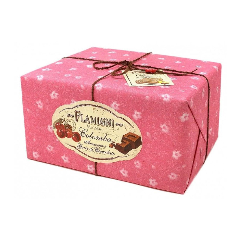 Colomba Flamigni - Amarena - Con Gocce di Cioccolato  - Incartata a Mano - 1 Kg