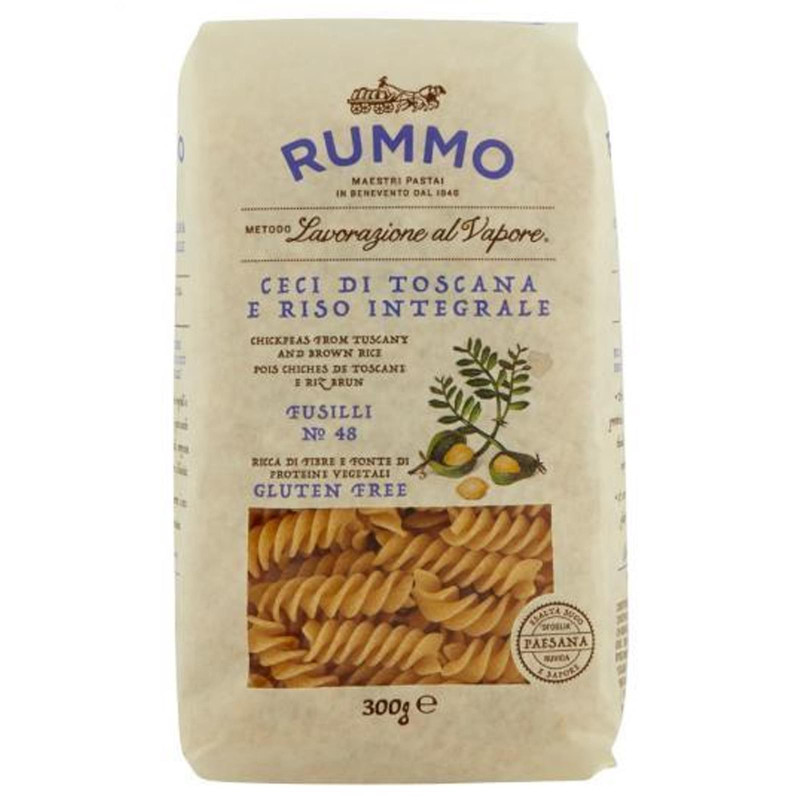 Pasta Rummo Speciale - Ceci di Toscana e Riso Integrale - 300 gr Fusilli N° 48