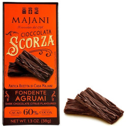 Barretta Majani - Scorza agli Agrumi - Friabile Fondente 60% - Confezione da 38 g