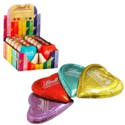 Cuori di Finissimo Cioccolato al Latte - Hearts Multicolor - Lindt - 40 Pezzi da 24 gr