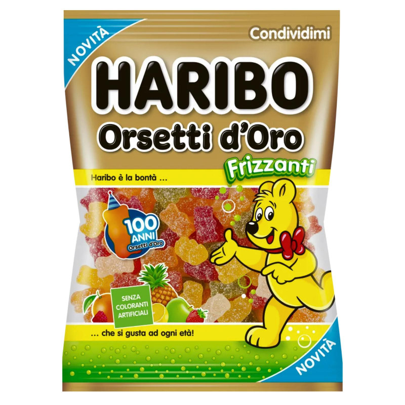 Caramella Haribo - Orsetti d'oro - Frizzanti - 90 g