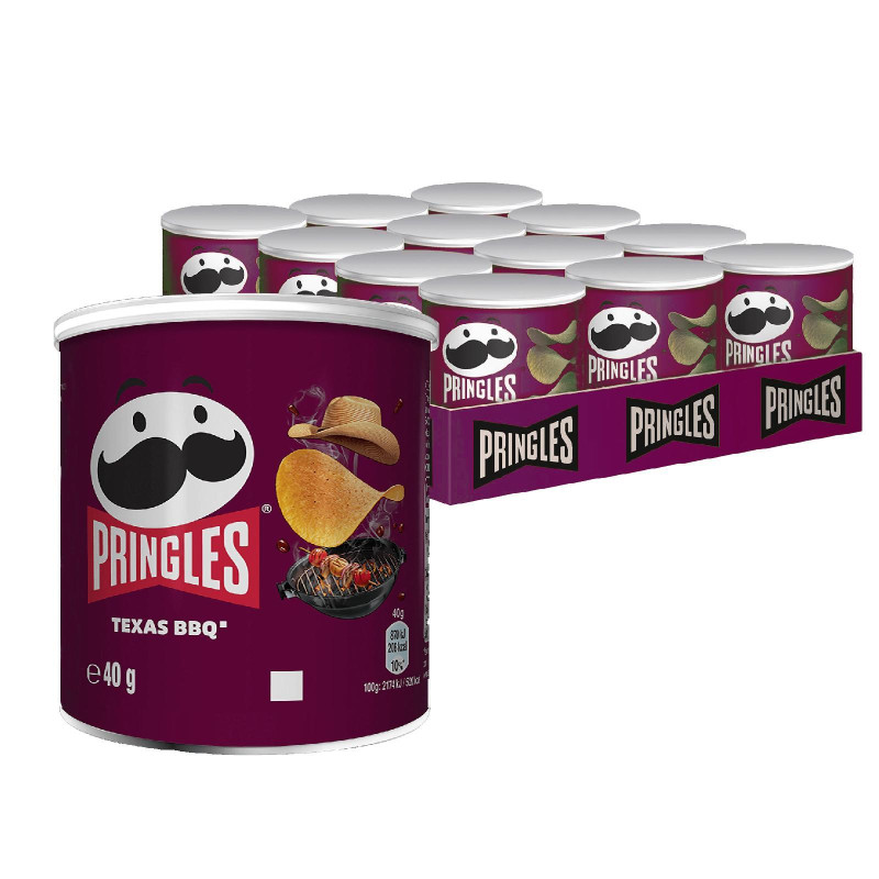 Tubo Patatine Pringles - Texas BBQ Barbucue - 12 Pezzi da 40 g