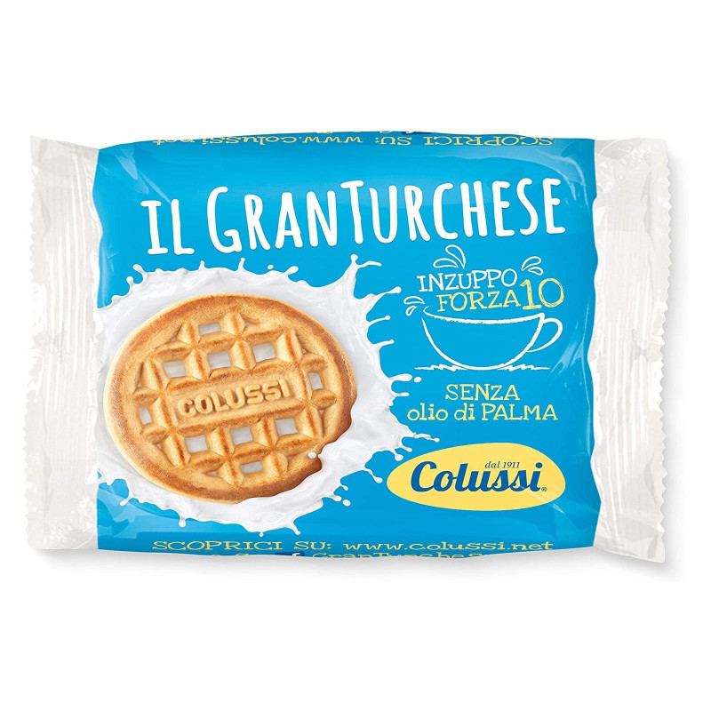 Biscotti Colussi - GranTurchese - Bis Biscotti Monoporzione 13,3 g - 200 Pezzi