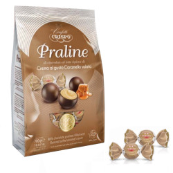 Praline Cioccolato al Latte - Crispo - Praline Crema al Caramello Salato - Busta da 700 g