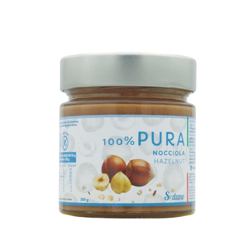 Pasta di Nocciole Tostate - Sodano - 100% Pura Nocciola - Barattolo 200 g