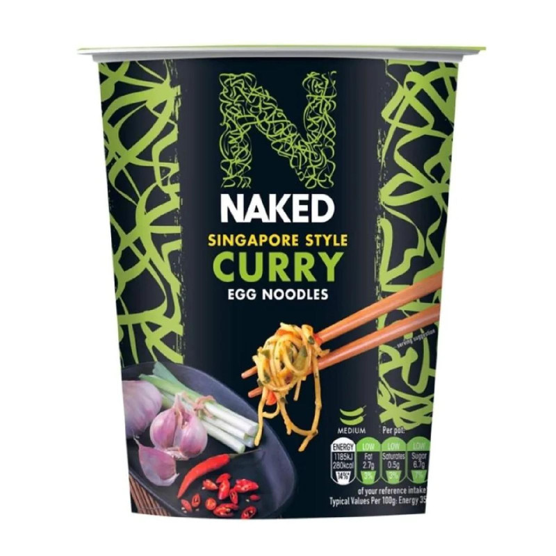 Noodles - Naked - Singapore Style - Curry Mediamente Piccante - Noodles all'Uovo - 78g