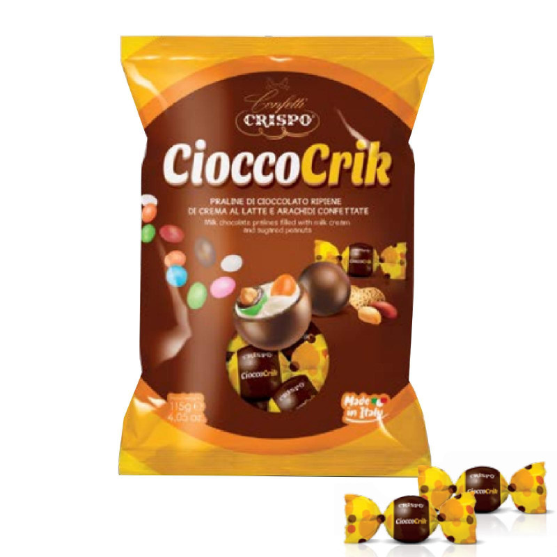 Praline Cioccolato - Crispo - CioccoCrik - Crema al Latte e Arachidi Confettate - 500 g