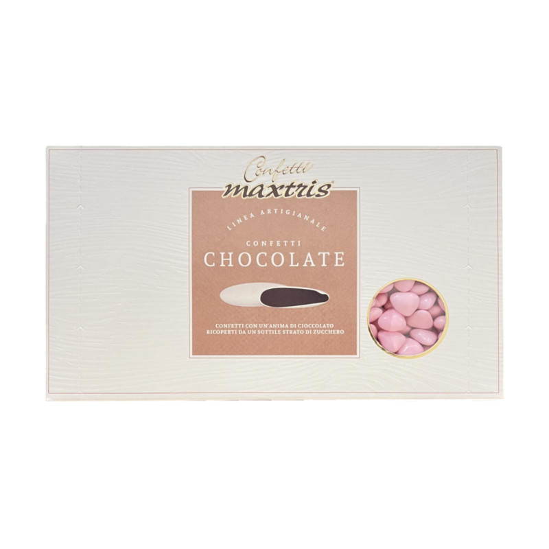 Confetti Cuoricini Maxtris - Cuori Piccoli Al Cioccolato - Colore Rosa - 1 Kg