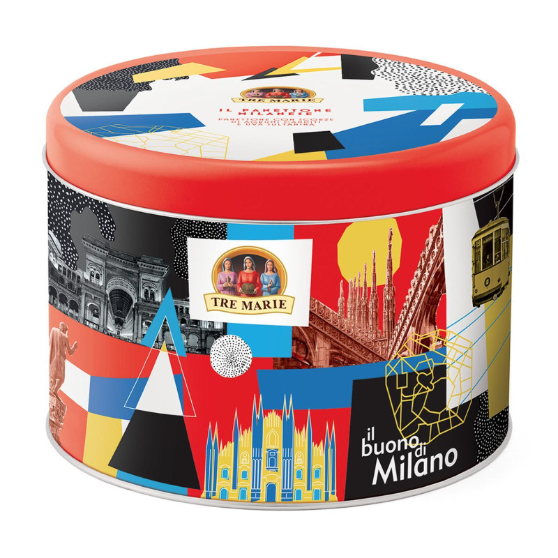 Panettone Tre Marie - Il Panettone Milanese - In Latta Pop Art- 750 gr