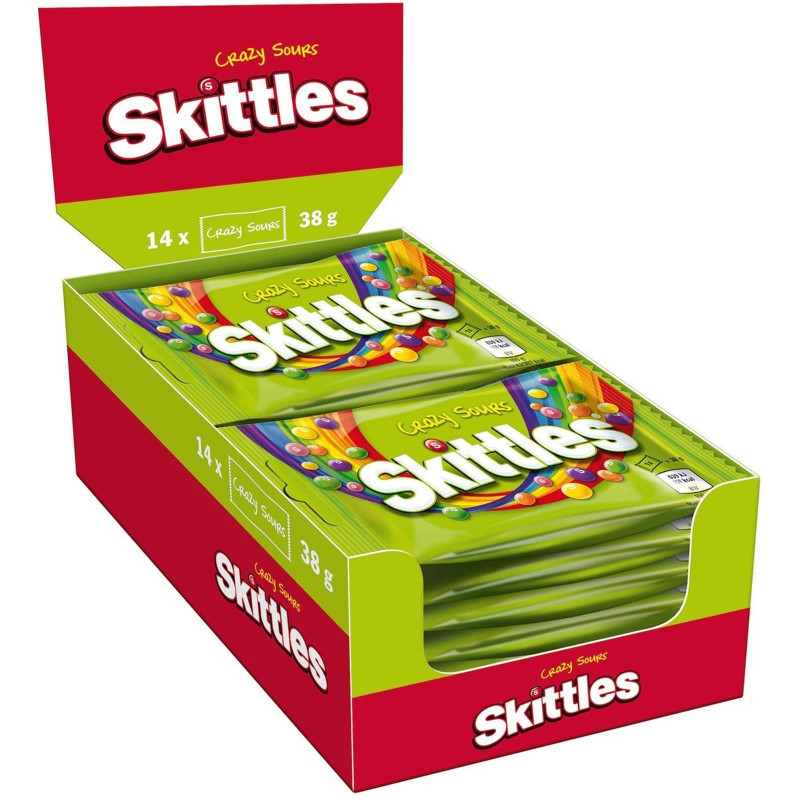 Caramelle Skittles - Crazy Sours - 38 gr - 14 Pezzi