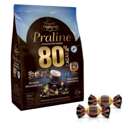 Praline Cioccolato Fondente 80% - Crispo - Crema al Rhum e Mirtillo...