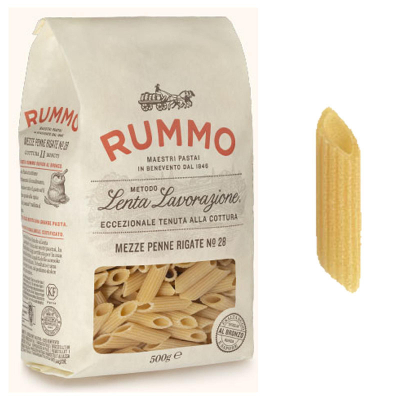 Pasta Rummo - 500 gr - Le Classiche - Mezze Penne Rigate N° 28