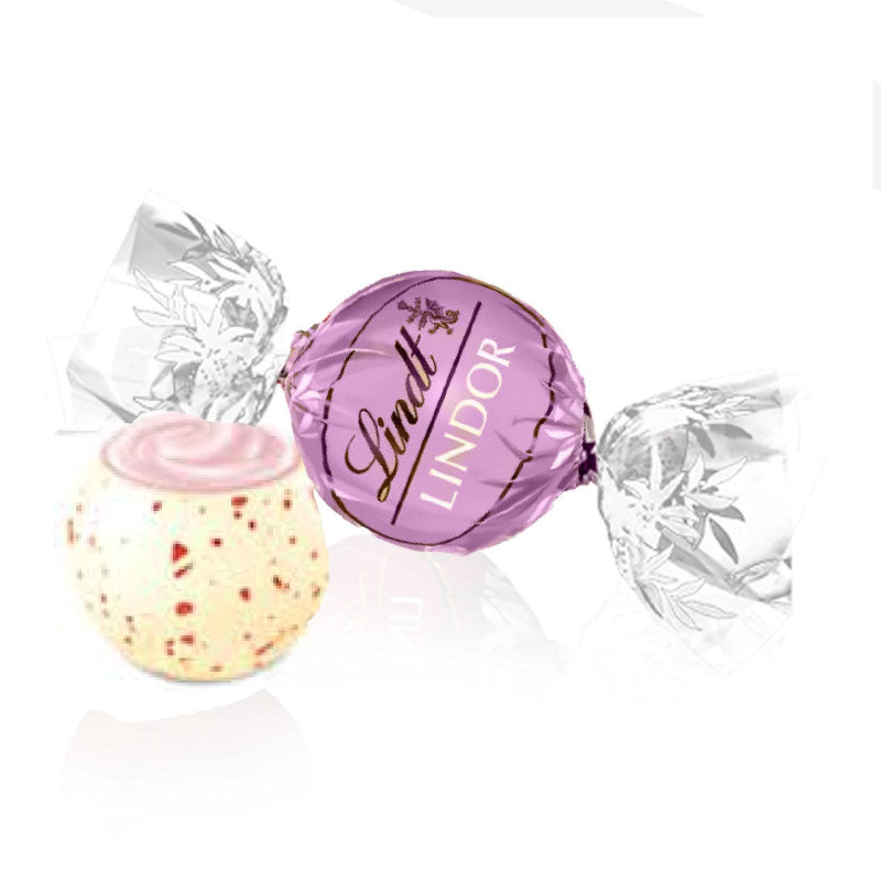 Cioccolatini Lindt - Lindor - Boules Fragola - Cioccolato Bianco Ripieno Panna e Fragola - 1000 gr