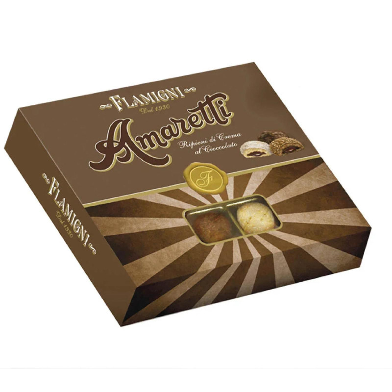 Amaretti Morbidi - Flamigni - Ripieni Crema al Cioccolato - Confezione Regalo 215 g