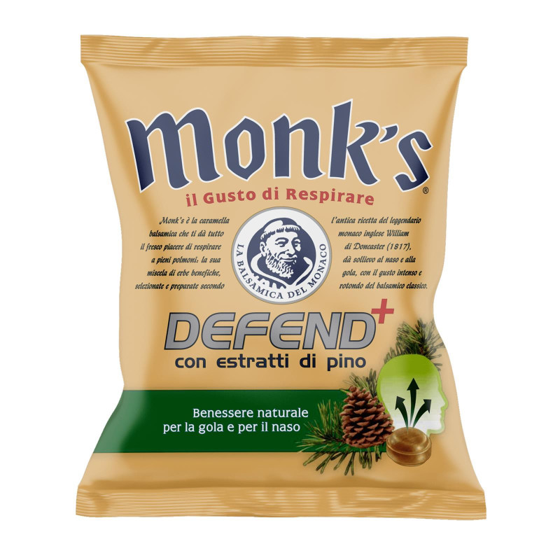 Caramelle Monk's - Defend+ Con Estratti di Pino - Bustina 46 gr