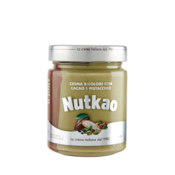 Crema Spalmabile - Nutkao - Crema Bicolore Cacao e Pistacchio - Vaso Vetro 330 g