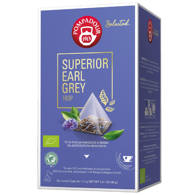 Tisana Biologica Pompadour - Selected Bio Superior Earl Gray - 20 Filtri - 40 g