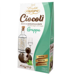 Dragees Crispo - Ciocoli' - Alla Grappa Ricoperti di Cioccolato Fondente - 100 g