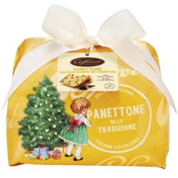 Panettone Caffarel - Panettone Cioccolato e Marc De Champagne - 1 Kg - Incartato a Mano