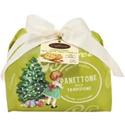 Panettone Caffarel - Panettone Mela, Uvetta, Pinoli e Cannella - 1 Kg - Incartato a Mano