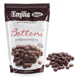 Bottoni di Cioccolato Fondente - Emilia - Zaini - Busta da 1000 g -...