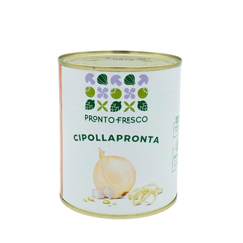 Cipolla Pronta a Fette - Greci - Cipolle Bianche 100% Italiane - Latta da 800 g