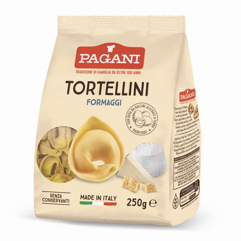 Pasta all'Uovo - Tortellini - Tre Formaggi - Pagani - Confezione da 250g