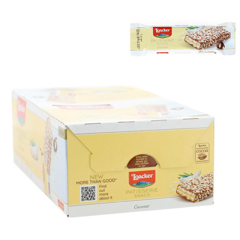 Biscotti Loacker Patisserie - Snack Coconut - Cocco - Expo 36 Pezzi da 21 g