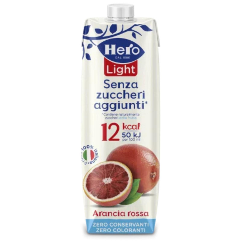 Succo di Frutta Hero - Arancia Rossa - Senza Zuccheri Aggiunti - Brick 1 Litro