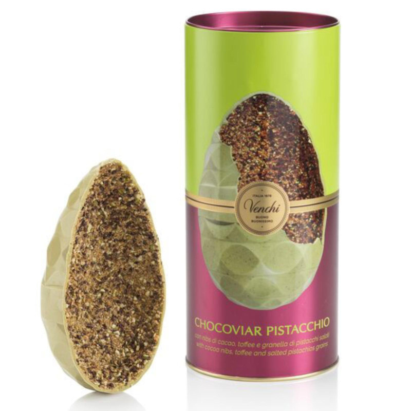 Uovo Cioccolato Venchi - Chocoviar - Pistacchio - Bianco - Confezione in Latta - 330 g