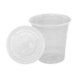 Bicchieri in Plastica Pet + Coperchio in Pet - Colore Trasparente - 50 + 50 Pz 90 ml