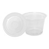 Salsiera in Plastica Pet + Coperchi in Plastica Pet Trasparente - 50 + 50 Pz 95 ml