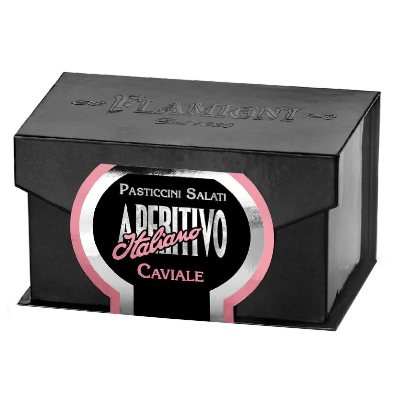 Biscotti Flamigni - Pasticceria Salata - Aperitivo Italiano - Pasticcino al Caviale - Box da 60 g