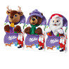 Peluche Milka - Natale - Assortimeno Cioccolato - Barrette e Snow Ball - 4 Pezzi 96g