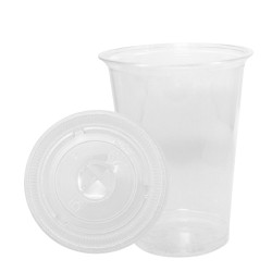 Bicchieri in Plastica Pet + Coperchi in Pet Trasparente - 50 + 50 Pz - 300 ml