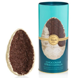 Uovo Cioccolato Venchi - Chocoviar - Stracciatella - Bianco e Perle Cioccolato - Confezione in Latta - 390 g