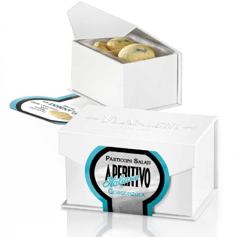 Biscotti Flamigni - Pasticceria Salata - Aperitivo Italiano - al Gorgonzola DOP - Box da 60 g