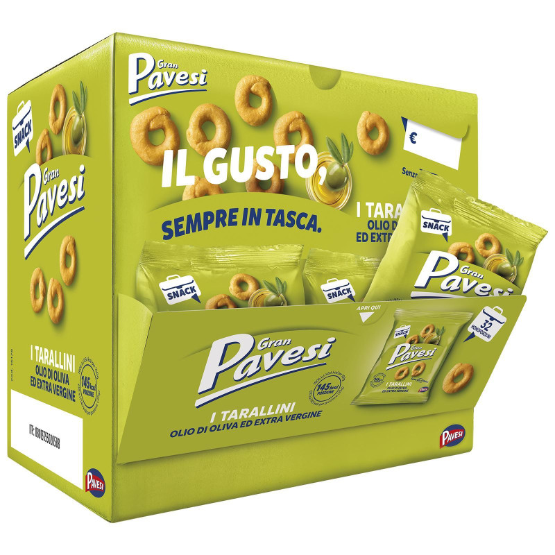 Taralli Pavesi - I Tarallini Olio EVO - 32 Monoporzioni da 32 g