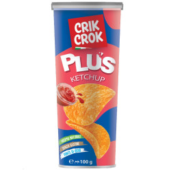 15 x Tubo Patatine Crik Crok - Ketchup - Plus - 100 gr Senza Glutine