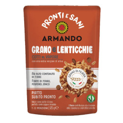 Grano e Lenticchie - Pronti e Sani di Armando - Cotto al Vapore - Busta da 125 g