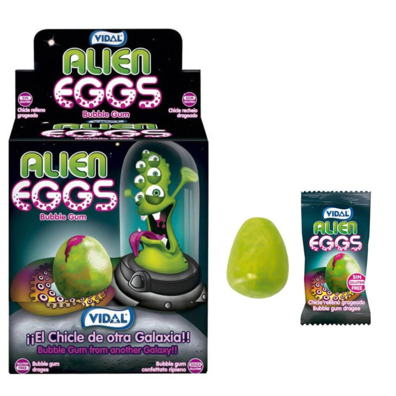 Gomme da Masticare - Vidal - Alien Eggs - Ripieno Gusti assortiti - Box da 200 pz