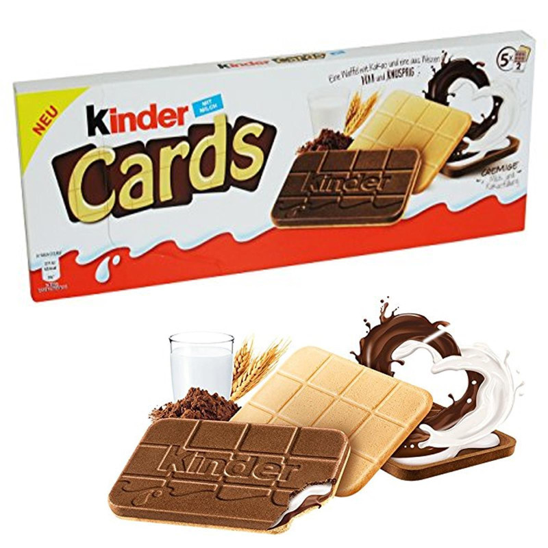 Biscotti Cioccolato al Latte - Kinder Cards - 5 Monoporzioni da 2 Pezzi - 128 g