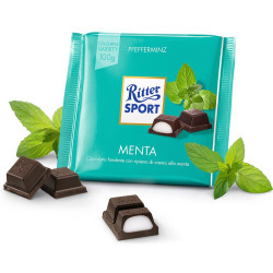 Tavoletta Ritter Sport - Menta - Cioccolato Fondente con Crema alla...