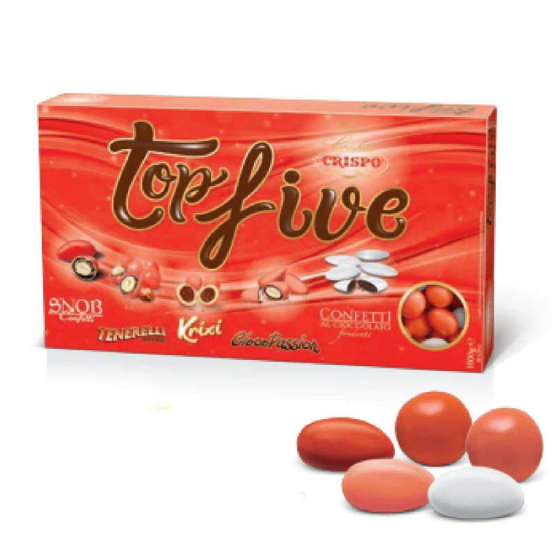 Confetti Crispo - Top Five - Cioccolato Fondente - Rosso - 1 Kg