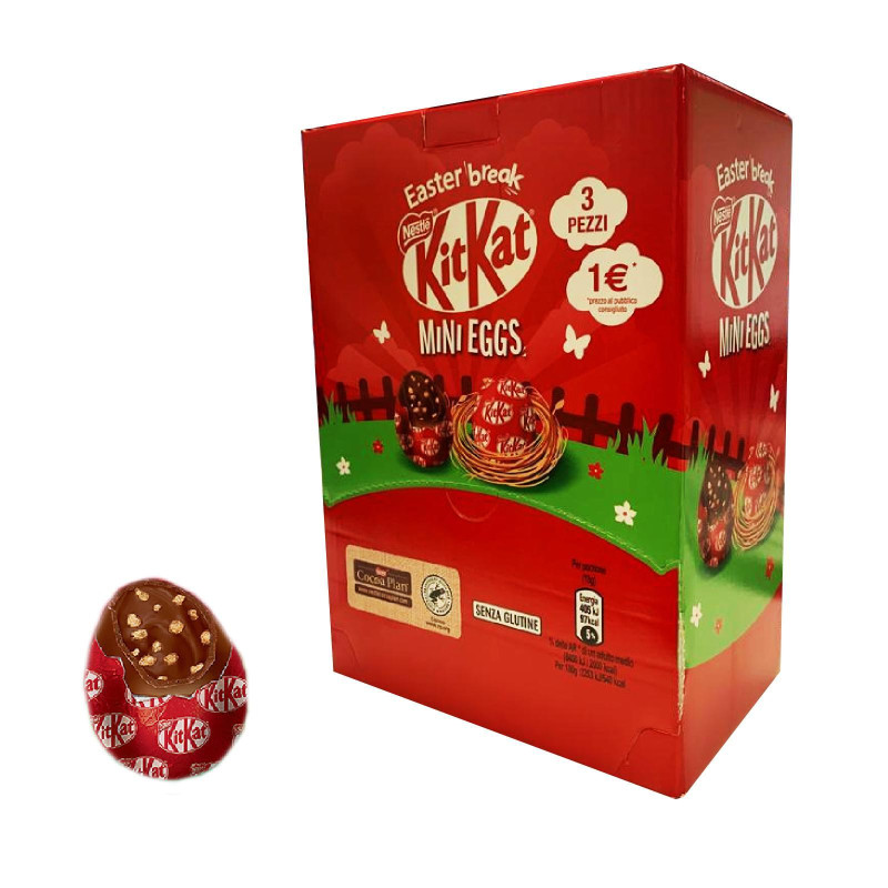 Ovetti Kit Kat - Mini Eggs - Cioccolato al Latte ripieno Cereali - Marsupio da 1,6 kg