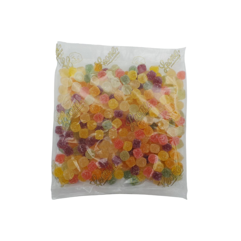 Caramelle Morbide - Pastiglie Leone - Gelatine - Macedonia di Frutta - Busta da 500 g