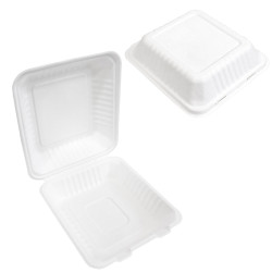 Clamshell Box Burger Patatine - Bioali - 220x220x77 mm - PL- LD -...